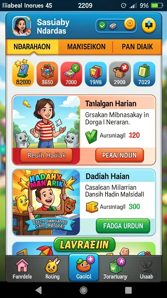 Tampilan grafis yang menarik dan penuh warna.