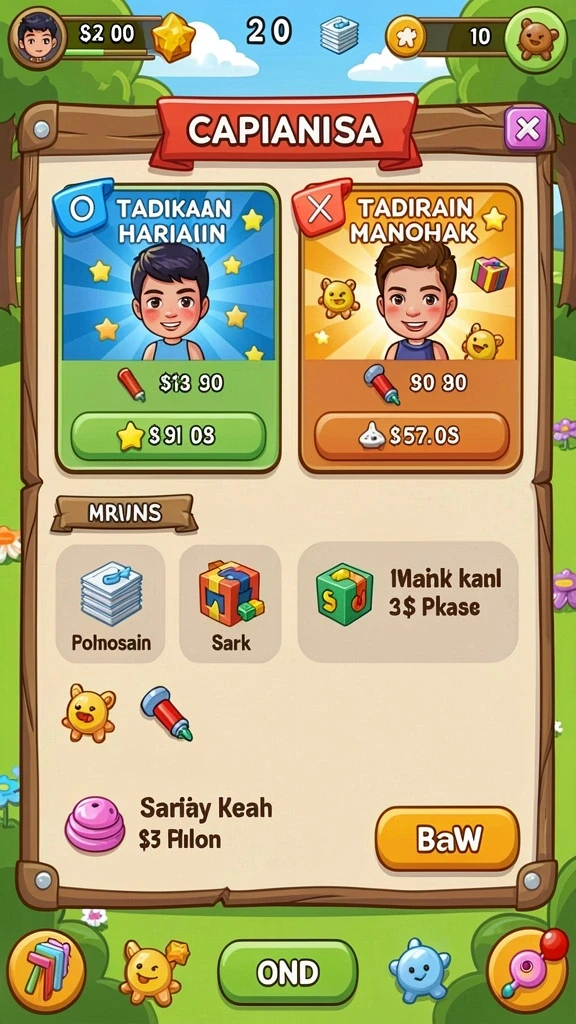Karakter-karakter unik yang dapat dipilih untuk petualangan.