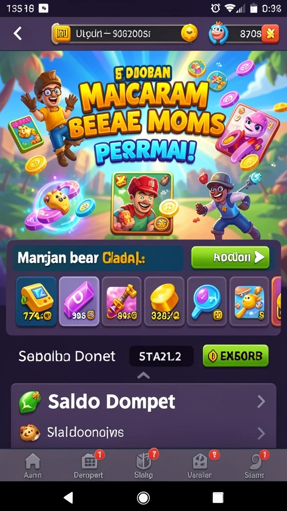 Screenshot menggambarkan variasi permainan slot yang tersedia.