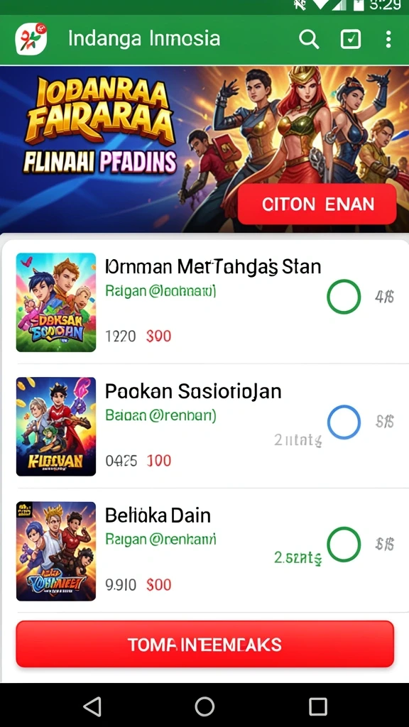 Beragam pilihan permainan yang selalu diperbarui.